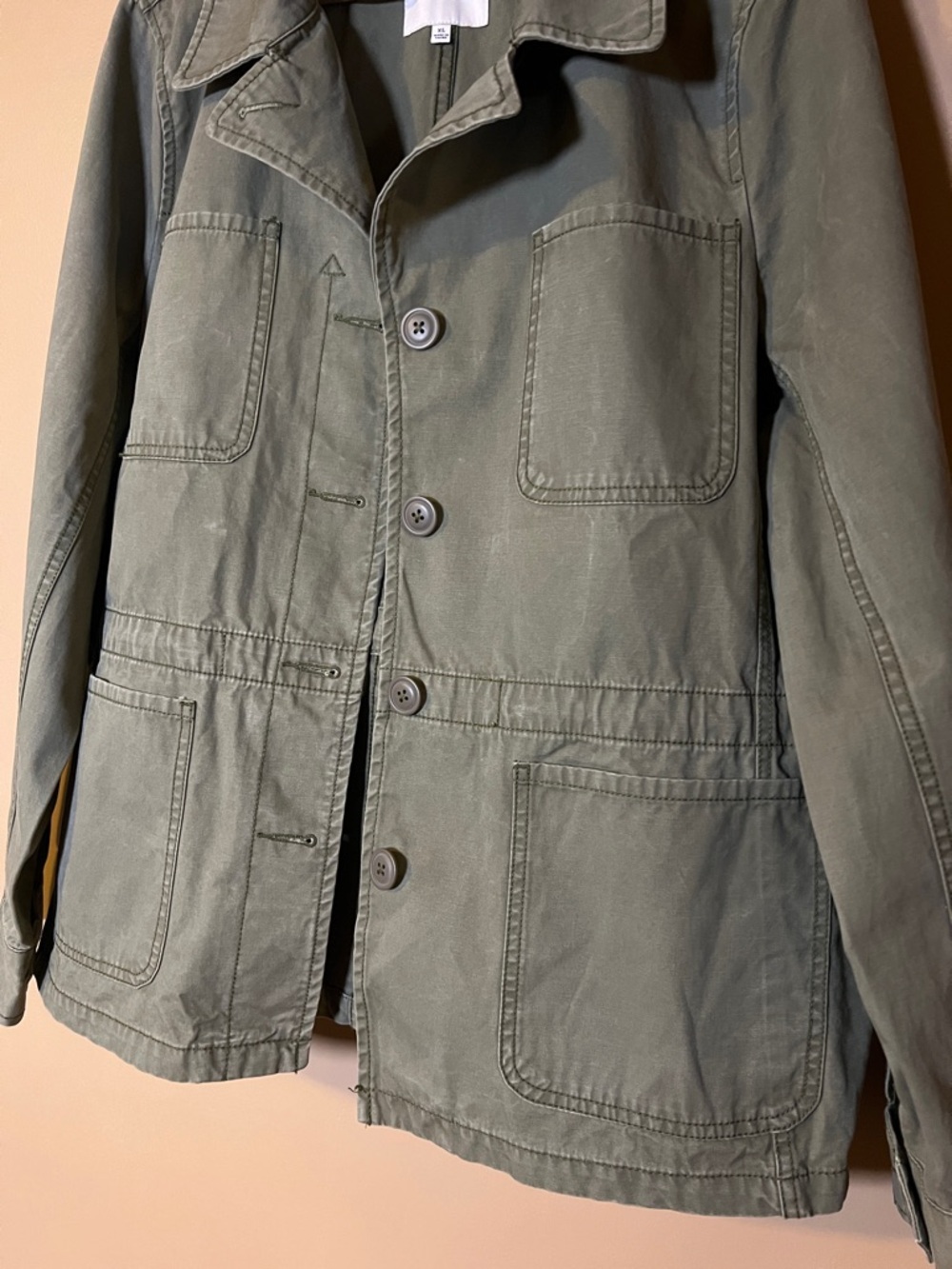 Madewell Distressed Olive Green Utility Field Jacket Blazer Womens size XL - Picture 7 of 16